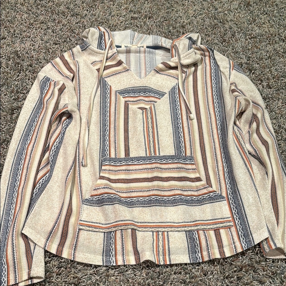 Vintage Baja Hoodie with Stripes